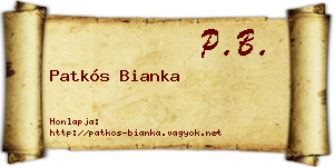 Patkós Bianka névjegykártya